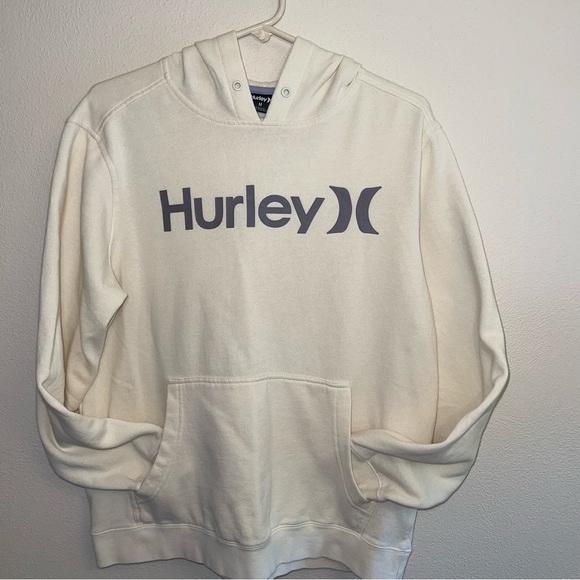 Hurley Men’s Hooded Sweatshirt In Bone Hurley Name And Logo On Front - Picture 4 of 14
